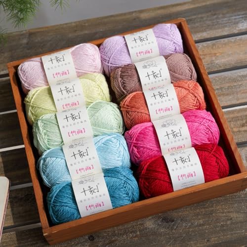 Cotton, Bamboo,Linen Blended Yarn 2 Skeins 50g/1.76oz- 26 Cranberry