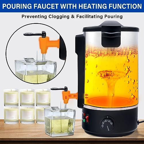 TCFUNDY Candle Making Wax Melting Pot 8L Electric Non-Stick DIY Wax Melter