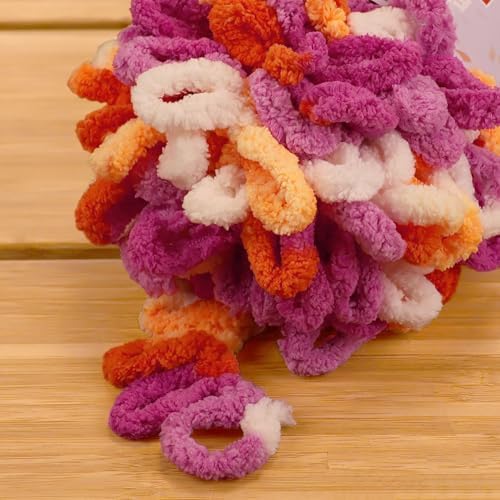 JubileeYarn Fun Finger Loops Yarn - 100g/Skein Jumbo Polyester - DeLarverie - 1 Skein