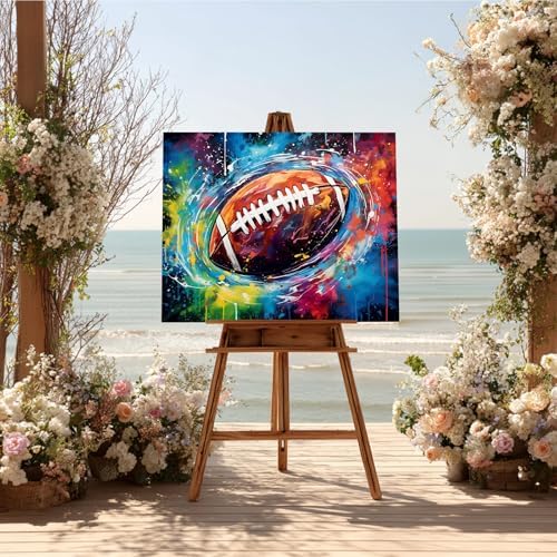 Reivworl Football Paint by Numbers Kit for Adults Beginner, 20" Wx16 L Football Paint by Number for Adult, Acrylic Painting Kits with Canvas for Gifts and Wall Decor