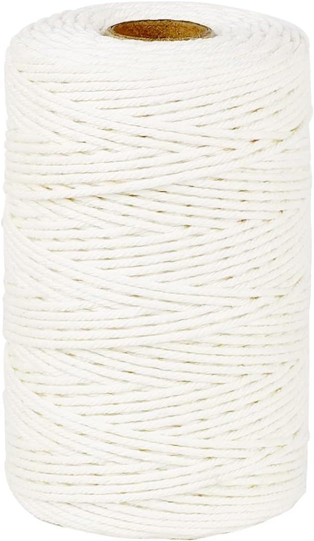 PerkHomy Cotton Butchers Twine String 500 Feet 2mm Twine for Cooking Food Safe Crafts Bakers Kitchen Butcher Meat Turkey Sausage Roasting Gift Wrapping Gardening Crocheting Knitting