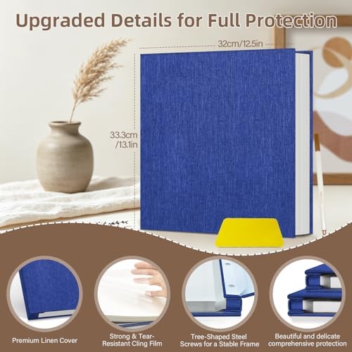 Popotop Photo Album Self Adhesive Scrapbook Album for 4x6 5x7 8x10 Pictures DIY Photo Book as Scrapbooking Supplies Kits, Birthday Gifts for Women Mom Wedding Baby Family Travel