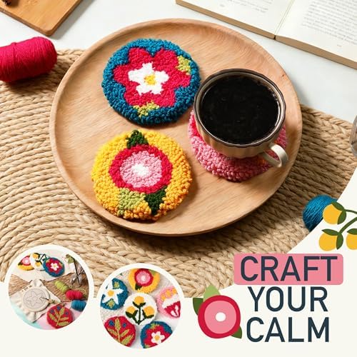 Emri Lane Punch Needle Kit – 6 Floral Design Punch Needle Embroidery Kit