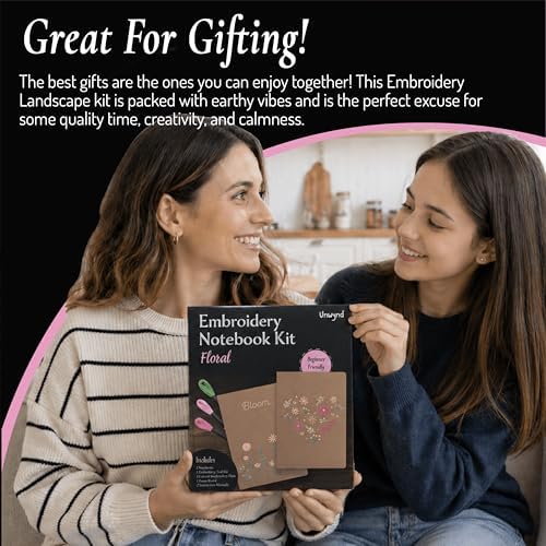 Unwynd Embroidery Kit Floral for Adults and Beginners, Cross stitch Crafts