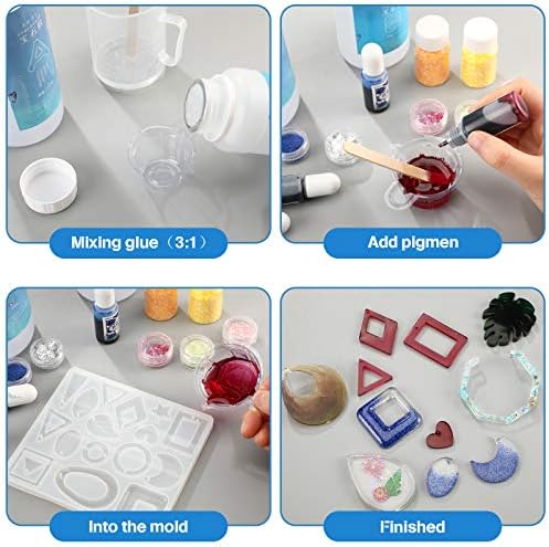 Patelai 4 Pcs Resin Earring Molds for Jewelry Making Kit, Geometric