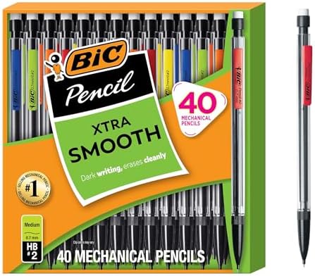 BIC Xtra Smooth Mechanical Pencil, 0.7 mm Medium Point, 40-Count Pack