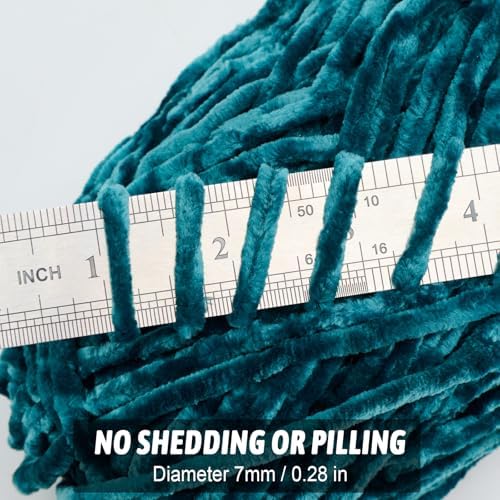 Soft Velvet Chenille Yarn for Crocheting, Super Bulky Yarn for Blankets