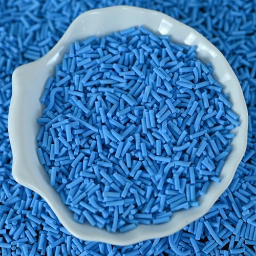 LIKETURE Fake Sprinkles 110g Non-edible Polymer Clay Sprinkles Faux Sprinkle Plastic Sprinkles for Craft Sprinkles Decoration for Resin Filler Slime Add ins Slime Mixed in Shaker Card (Blue)