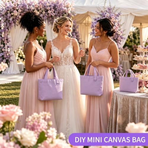 1 | 12 | 24 Pack Small Canvas Tote Bags, Mini Tote Bags Bulk for Women, DIY Blank Reusable Cute Sublimation Tote Bag