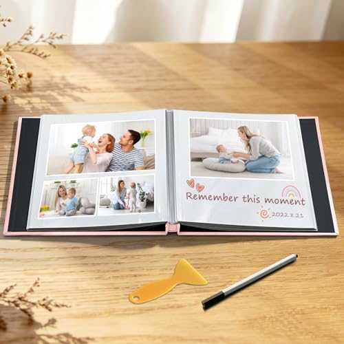 Large Photo Album Self Adhesive Scrapbook, 30 Sheets/ 60 Pages Photo Book for 4x6, 5x7, 8x10 Pictures, DIY Album for Birthday Gifts for Women Mom Wedding Baby Family Travel
