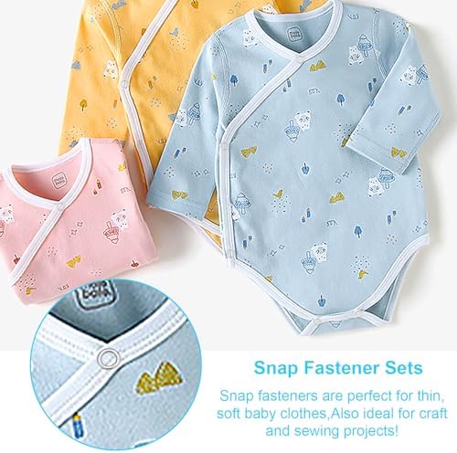 200 Sets Snaps for Fabric, Metal Snaps Buttons with Fastener Pliers Press Tool Kit for DIY Crafting, Clothing, Buttons for Clothes Sewing (9.5mm)