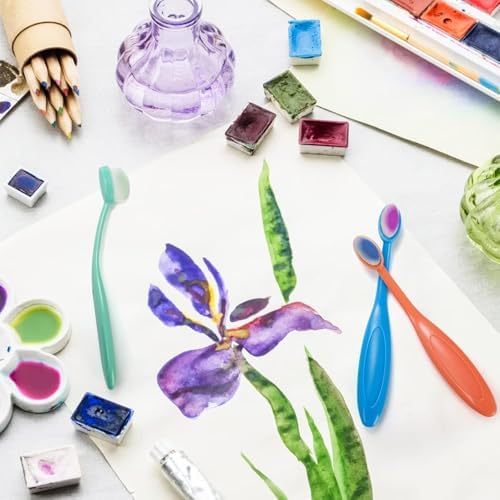 YOUEON 20 Pack Mini Colored Ink Blending Brushes, 10 Color Craft Ink Blender Brushes Set, Small Ink Blending Tools with Soft Bristle Color Coded Handle for Card Making, Painting, Drawing, Stamping