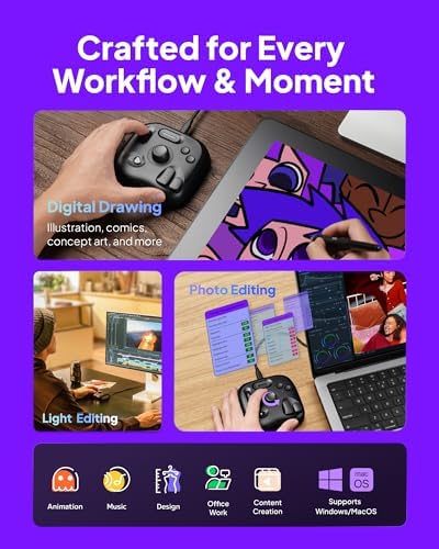 TourBox Lite - Compact Editing Keyboard, Wired Kit
