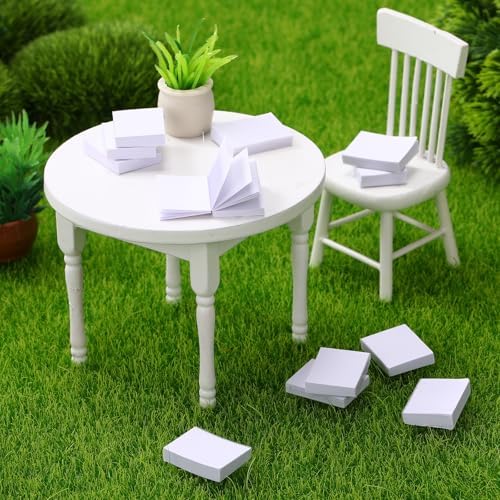 300 Pcs Mini Dollhouse Books 1:12 Scale White Blank Bookshelf