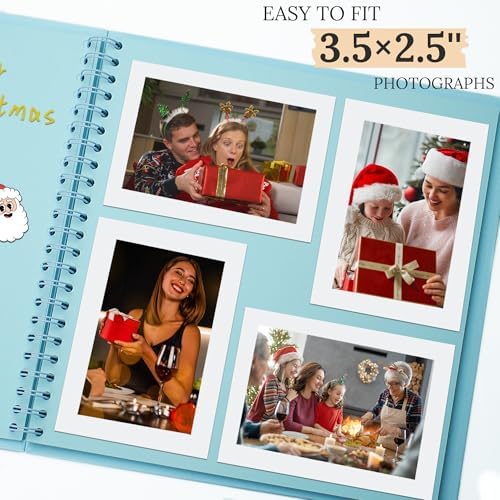 Scrapbook Photo Album 7"x7" 20 Sheets 40 Pages Hardcover Kraft Paper Khaki