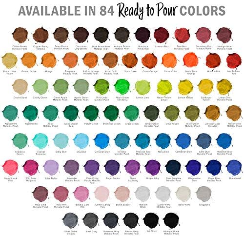 Pouring Masters 84 Color Metallic Ready to Pour Acrylic Pouring Paint Set