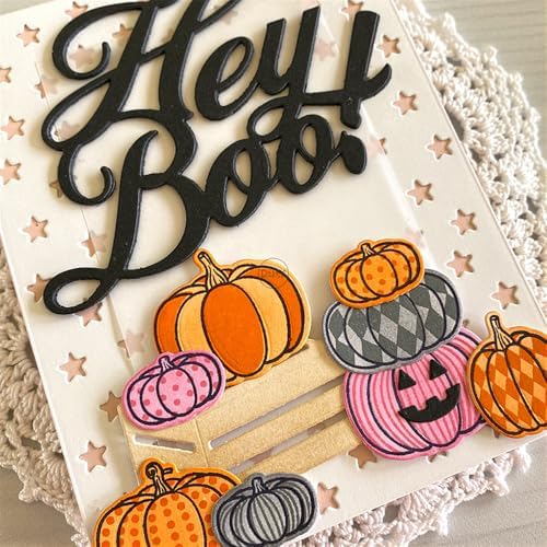 Halloween English Words Hey Boo Metal Cutting Dies for Card Making