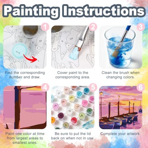 Kalonyth Boat Framed Paint by Numbers Kit for Adults Beginner 8x12 inch