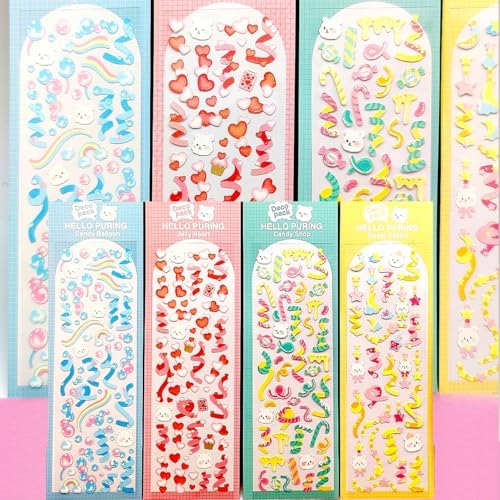 25 Sheets Cute Laser Deco Stickers Set, Decor Kpop Stickers. for Photocards, Headphones, Water Bottle, Phones, laptops, Planner