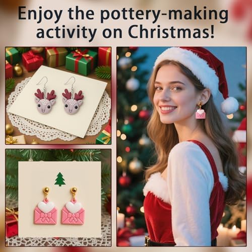 9pcs Mother's Day Polymer Clay Cutters - Christmas Polymer Clay Cutters - Polymer Clay Molds for Engagement-Wedding Jewelry Making Supplies - Gifts for Mom Girlfriends Wife