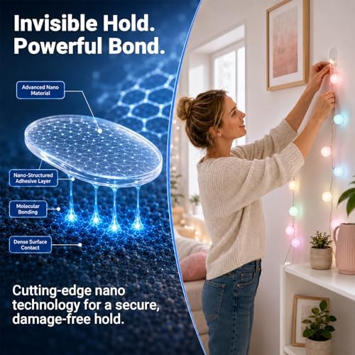 80 PCS Nano Double Sided Adhesive Pads,Waterproof No Damage Removable Heavy Duty Mounting Tapes,Clear Residue-Free Extra Strong Sticky Pads for Walls,Hanging Pictures,DIY Craft Home Office