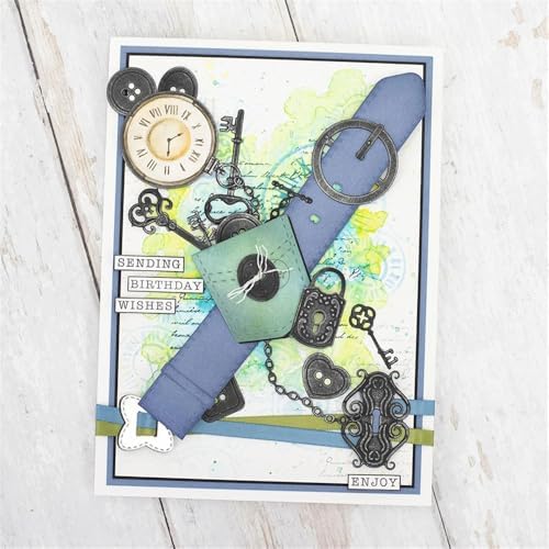 Clock Watch Strap Button Key Lock Metal Cutting Dies for Card Making