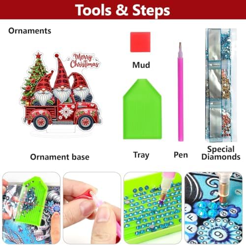 Christmas Diamond Art Kits for Adults,Three Gnomes Diamond Painting