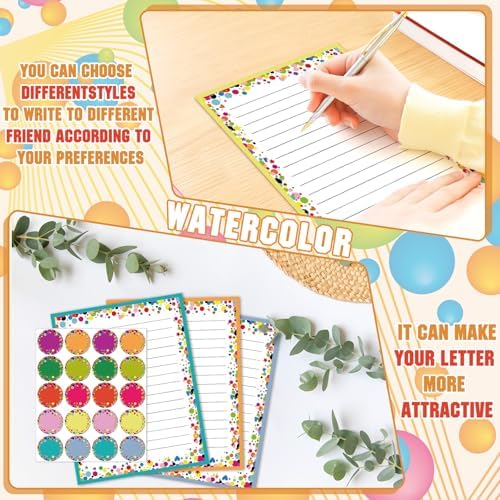 TaoBary 160 Pcs Polka Dot Stationery Paper and Envelopes Set, 8.5 x 11''