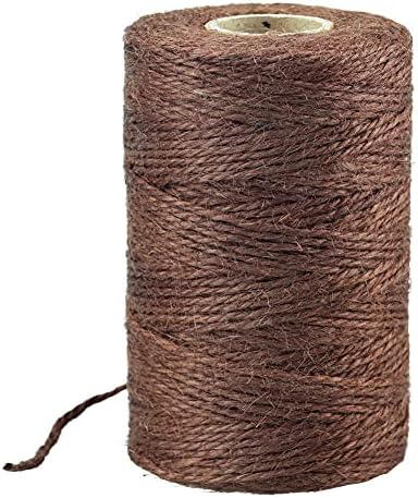 KINGLAKE 328 Feet Natural Jute Twine Best Arts Crafts Gift Twine Christmas Twine Durable Packing String,Coffee