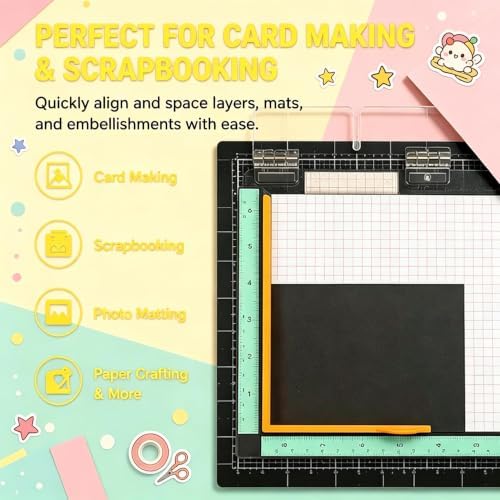 7pcs Paper Crafting Alignment Guides with Case for Card Making
