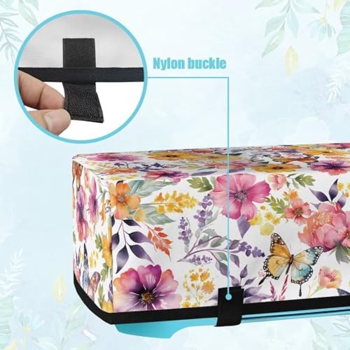 Binienty Flower and Butterfly Scrapbooking Die-Cut Machines Cover with Pockets Carrying Bag Compatible with Cricut Explore Air and Maker