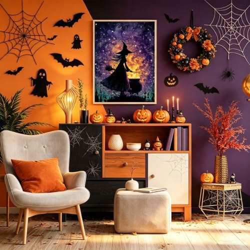 Aestalrcus Halloween Paint by Numbers Kit for Adults, Witch, 16x20inch