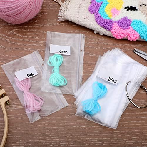 Floss Organizer Bags with 2 Inch Loose Leaf Binder Ring Clips for Index Cards, Embroidery Floss Storage Book Metal Rings for Thread Flash Cards(100 Pcs)