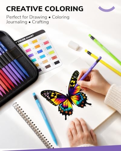 Four Candies 2.6mm Mechanical Colored Pencils for Adults 36PCS | Twistable Colored Pencil Set with Storage Bag, Drawing Pencils Drafting Tools Ideal for Both Beginners and Art Supplies