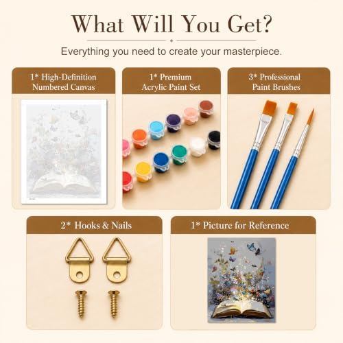 TELMOXA Books Paint by Numbers Kit for Adults, 16x20 in
