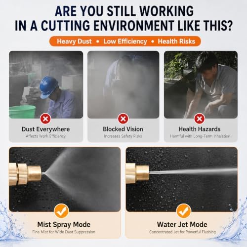 Angle Grinder Dust Remover Water, Universal Grinder Water Attachment，S+L：5M