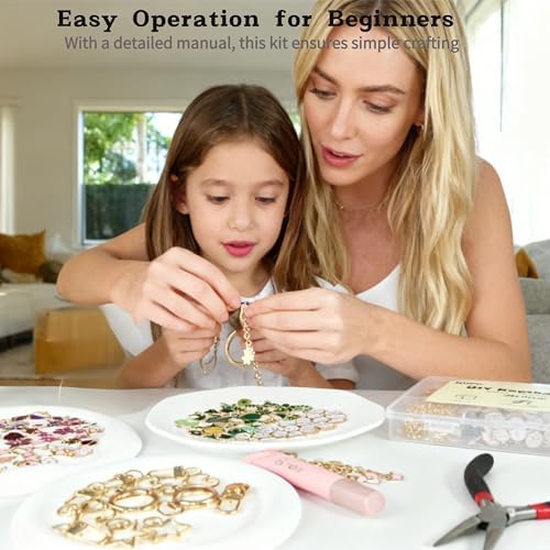 460PCS Keychain Kit, Rich Enamel Themes, Greeting Cards Included, Beginner