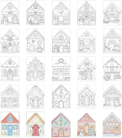 VYRANA Christmas DIY Coloring Greeting Cards, 20Pcs Holiday Blank Art Paper Cards for Kids Adults, Festive Xmas Party Craft Supplies, Gift Ideas for Mom, Friends, Thank You & Greeting Card Collection