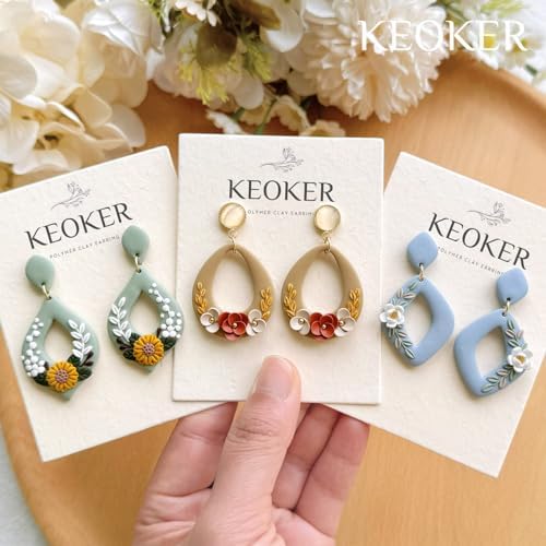 Keoker Polymer Clay Cutters, Boho Polymer Clay Cutters, Clay Earrings Cutters, Basic Polymer Clay Jewelry Making Supplies, Polymer Clay Cutter Sets