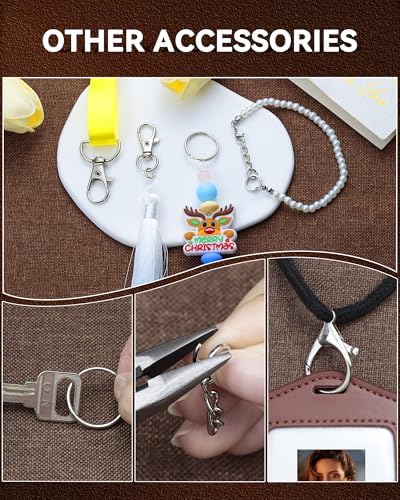 325PCS FIVEIZERO Keychain Making Kit - Silver Keychain Clips with Key Rings