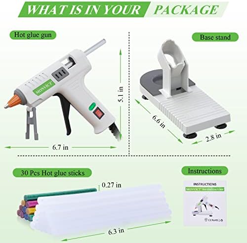 MONVICT Hot Glue Gun Kit,40W Mini Glue Gun with Suction Cups Stand