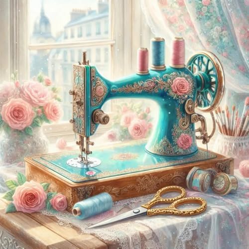 GEWOUVIN Sewing Tools Diamond Art Kits for Adults, Diamond Painting Kit Adults for Beginners, Round 5D DIY Dimond Art,Full Drill Painting Kit Art and Crafts for Adults Home Wall Decor【13.8x13.8inch】
