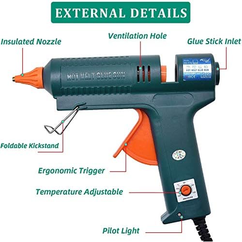 BOSWELL 150W Full Size Hot Glue Gun with 6 Copper Nozzles, Luxury Set