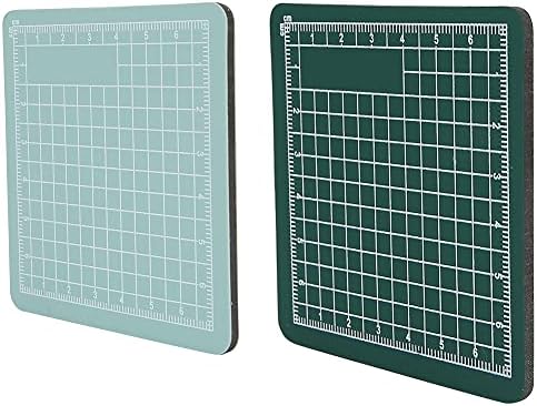 2pcs 8x8cm Mini Cutting Mat Board Self Healing Anti Skid PVC Pad Craft Tools Portable Non Slip Grid Line Cutting Board for DIY Desktop Protection 3.15x3.15x0.12inch