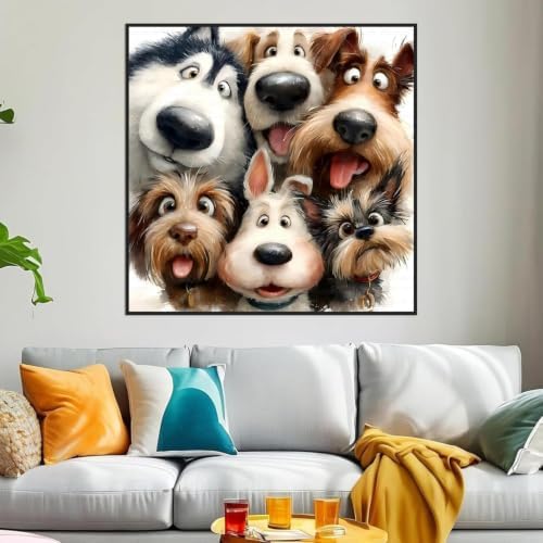 WNPOKN Dog Diamond Art Kits for Adults 14 x 14inch