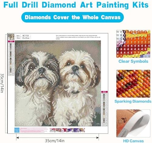 Xylogist Dog Diamond Art Kits for Adults 13.8x13.8 inch