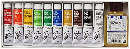 Holbein Duo Aqua Oil Compact Set of 10, 10ml tubes + 40ml Linseed Oil