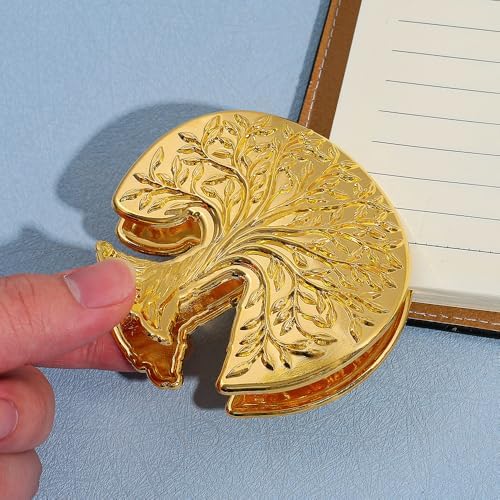 Vintage Plant Metal Bookmark Clips - Tree of Life/Tulip/Ginkgo Leaf Journal Clips, Traveler's Notebook Accessories, an Ideal Gift for Book Lovers and journaling Enthusiasts (Tree of Life Style B)