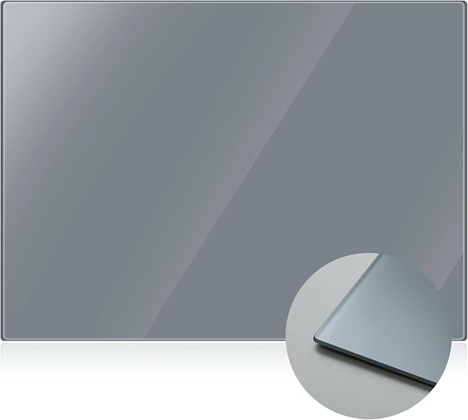 Nuanchu 1 Pcs Tempered Glass Palette for Oil Painting, 12 X 16 Inches Grey