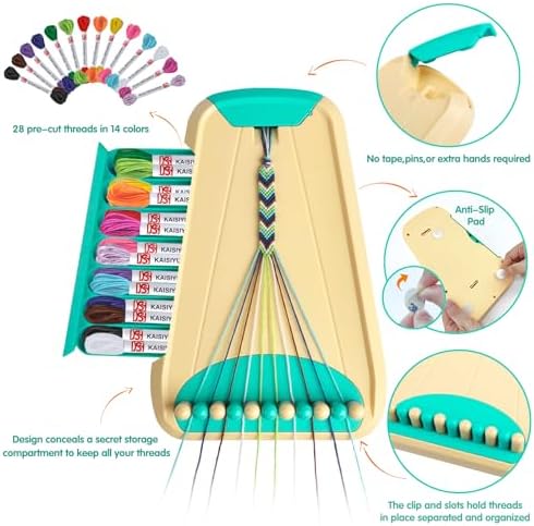 Maynacs Friendship Bracelet Making Kit for Girls 8-12, 28 Pre-Cut Threads